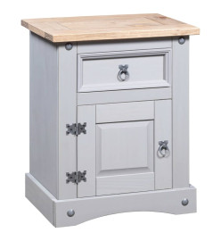 Table de chevet Gamme Corona pin mexicain Gris 53x39x67 cm