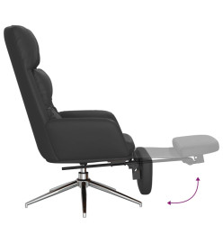 Chaise de relaxation et repose-pied Noir Cuir et similicuir