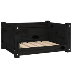 Lit pour chien Noir 55,5x45,5x28 cm Bois massif de pin