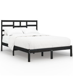 Cadre de lit Noir Bois massif 160x200 cm
