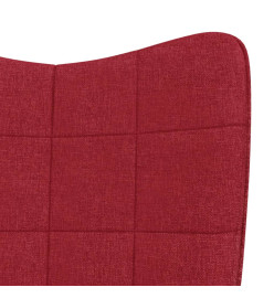 Chaise à bascule avec tabouret Rouge bordeaux Tissu