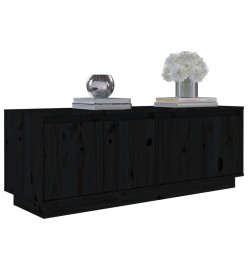 Meuble TV Noir 110x34x40 cm Bois de pin massif