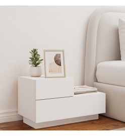 Table de chevet avec lumières LED blanc 70x36x40,5 cm