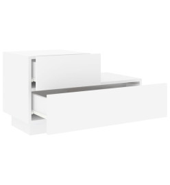 Table de chevet avec lumières LED blanc 70x36x40,5 cm