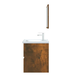 Ensemble de meubles de salle de bain 2 pcs Chêne fumé