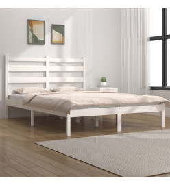 Cadre de lit Blanc Bois de pin massif 200x200 cm
