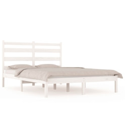Cadre de lit Blanc Bois de pin massif 200x200 cm