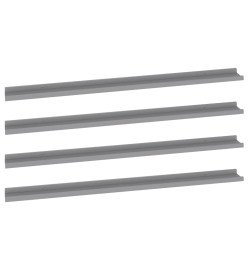 Étagères murales 4 pcs Gris 115x9x3 cm