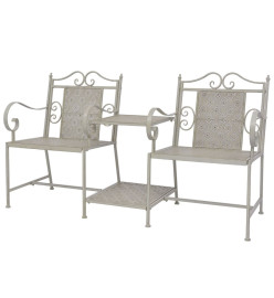 Banc de jardin à 2 places 161 cm Acier Gris