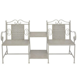 Banc de jardin à 2 places 161 cm Acier Gris