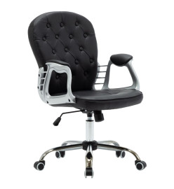 Chaise de bureau pivotante Noir Similicuir