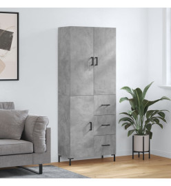 Buffet haut Gris béton 69,5x34x180 cm Bois d'ingénierie