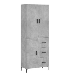 Buffet haut Gris béton 69,5x34x180 cm Bois d'ingénierie