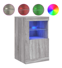Armoires latérales et lumières LED 2 pcs sonoma gris
