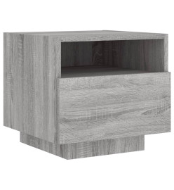 Armoires de chevet avec lumières LED 2 pcs sonoma gris