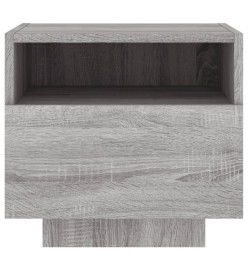 Armoires de chevet avec lumières LED 2 pcs sonoma gris