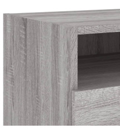 Armoires de chevet avec lumières LED 2 pcs sonoma gris