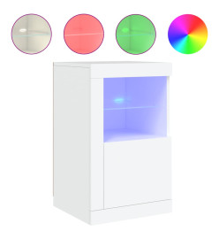 Armoires latérales éclairage LED 2 pcs blanc bois d'ingénierie
