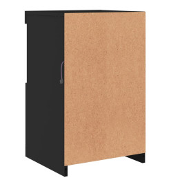 Armoires latérales et lumières LED 2 pcs noir bois d'ingénierie