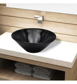 Vasque rond céramique Noir pour salle de bain