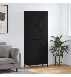 Buffet haut Noir 69,5x34x180 cm Bois d'ingénierie