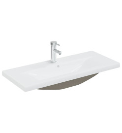Armoire d'évier avec lavabo intégré Blanc brillant Aggloméré