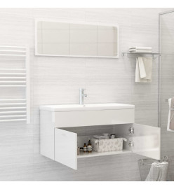 Ensemble de meubles de salle de bain Blanc brillant Aggloméré