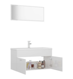 Ensemble de meubles de salle de bain Blanc brillant Aggloméré