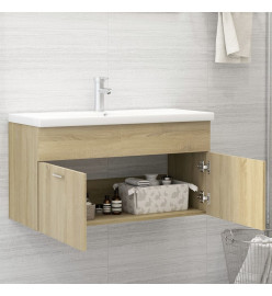 Armoire d'évier avec lavabo intégré Chêne sonoma Aggloméré