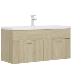 Armoire d'évier avec lavabo intégré Chêne sonoma Aggloméré