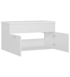 Armoire d'évier avec lavabo intégré Blanc Aggloméré