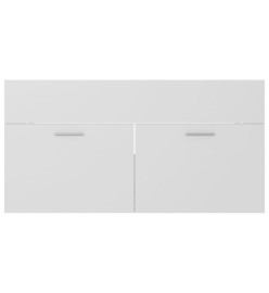Armoire d'évier avec lavabo intégré Blanc Aggloméré