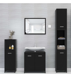 Ensemble de meubles de salle de bain 3 pcs Noir Aggloméré