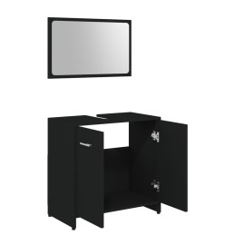 Ensemble de meubles de salle de bain 3 pcs Noir Aggloméré