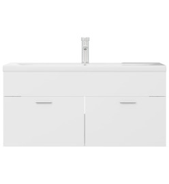 Armoire d'évier avec lavabo intégré Blanc Aggloméré