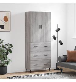 Buffet haut Sonoma gris 69,5x34x180 cm Bois d'ingénierie