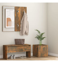 Ensemble de meubles de couloir Chêne fumé Bois d'ingénierie