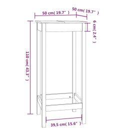 Ensemble de bar 5 pcs Noir Bois de pin massif