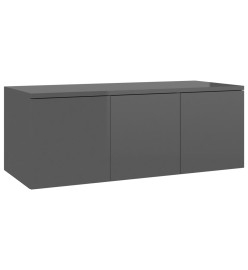 Meuble TV Gris brillant 80x34x30 cm Aggloméré