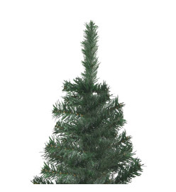 Arbre de Noël artificiel d'angle pré-éclairé vert 150 cm PVC