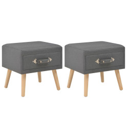 Tables de chevet 2 pcs Gris foncé 40x35x40 cm Tissu
