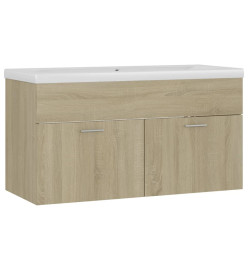 Armoire d'évier avec lavabo intégré Chêne sonoma Aggloméré