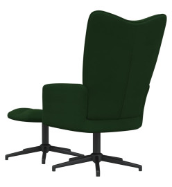 Chaise de relaxation avec repose-pied Vert foncé Velours