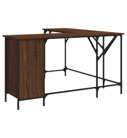 Bureau chêne marron 141x141x75 cm bois d'ingénierie