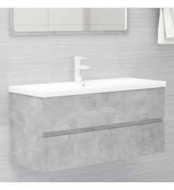 Armoire d'évier avec lavabo intégré Gris béton Aggloméré