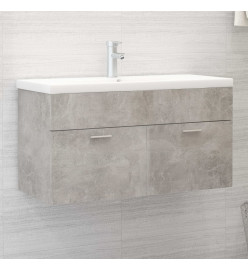 Armoire d'évier avec lavabo intégré Gris béton Aggloméré