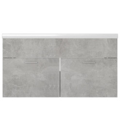 Armoire d'évier avec lavabo intégré Gris béton Aggloméré