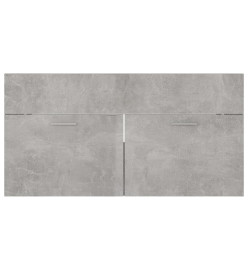 Armoire d'évier avec lavabo intégré Gris béton Aggloméré