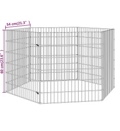 Cage à lapin 6 panneaux 54x60 cm Fer galvanisé