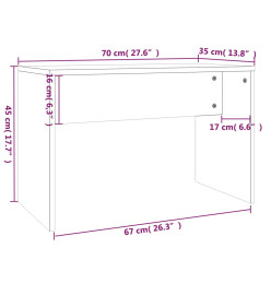 Ensemble de coiffeuse Blanc brillant 96x40x142 cm